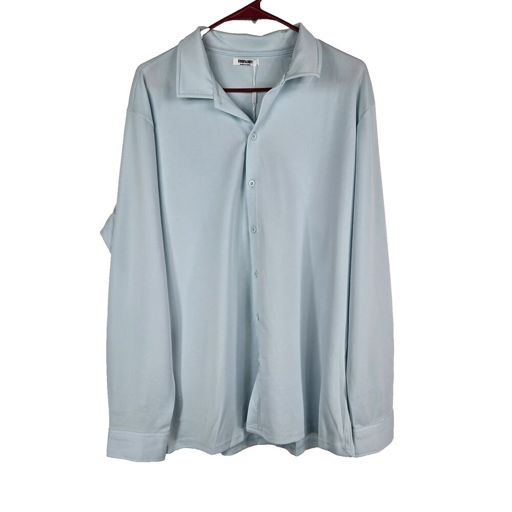 Coofandy Men's Size Large Light Blue Long Sleeve Button Up Shirt NWT